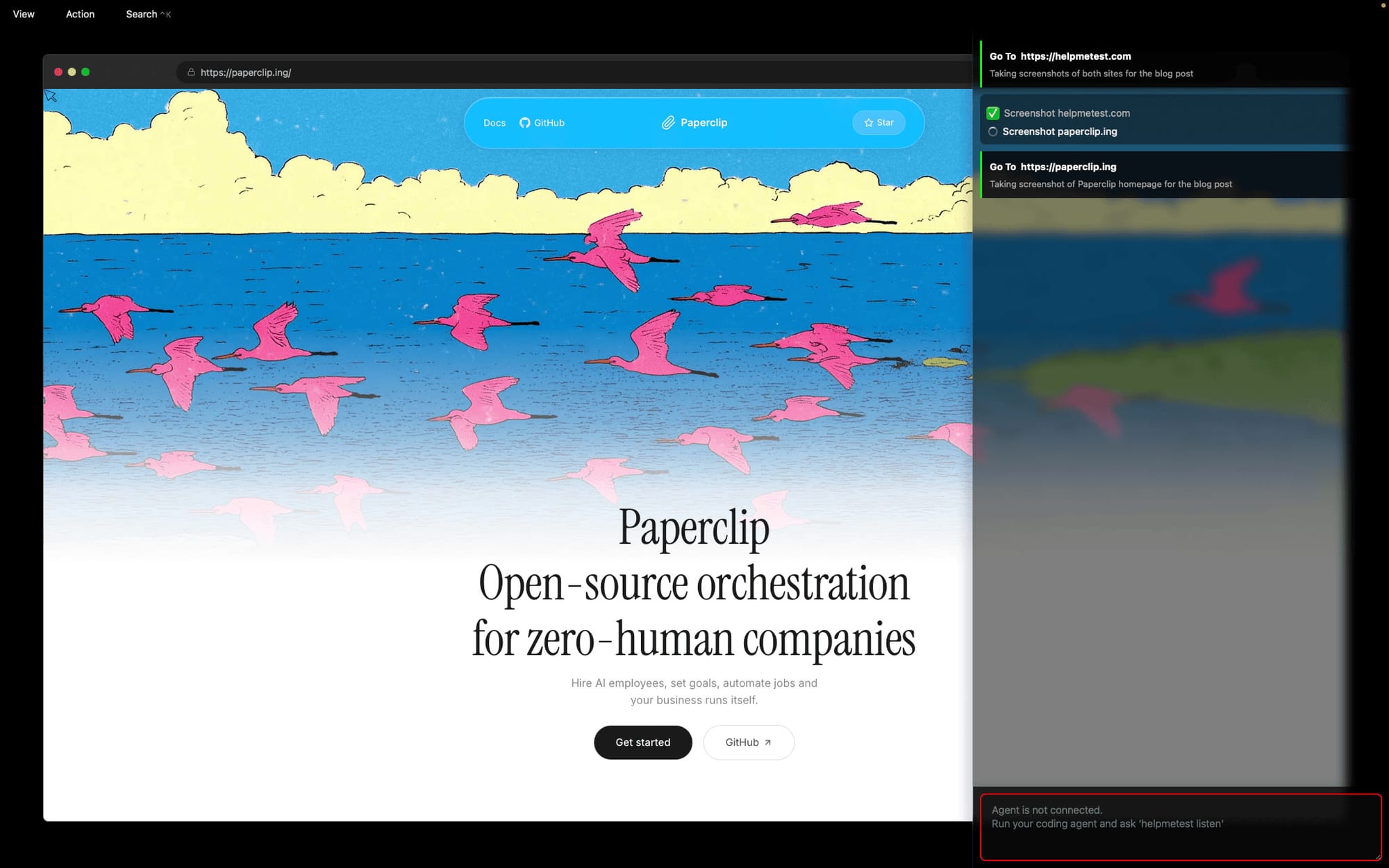 The agent opened both websites and looked at them — same as you would — before designing the image.
