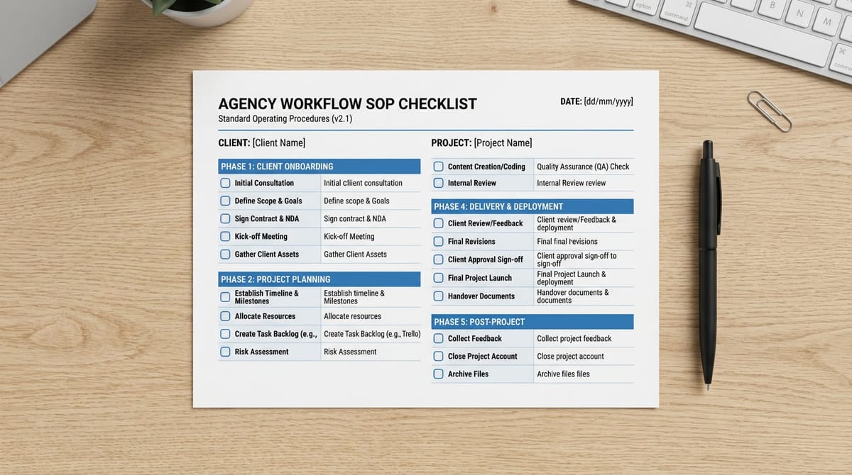 Website Testing SOP Template for Agencies (Copy and Use)
