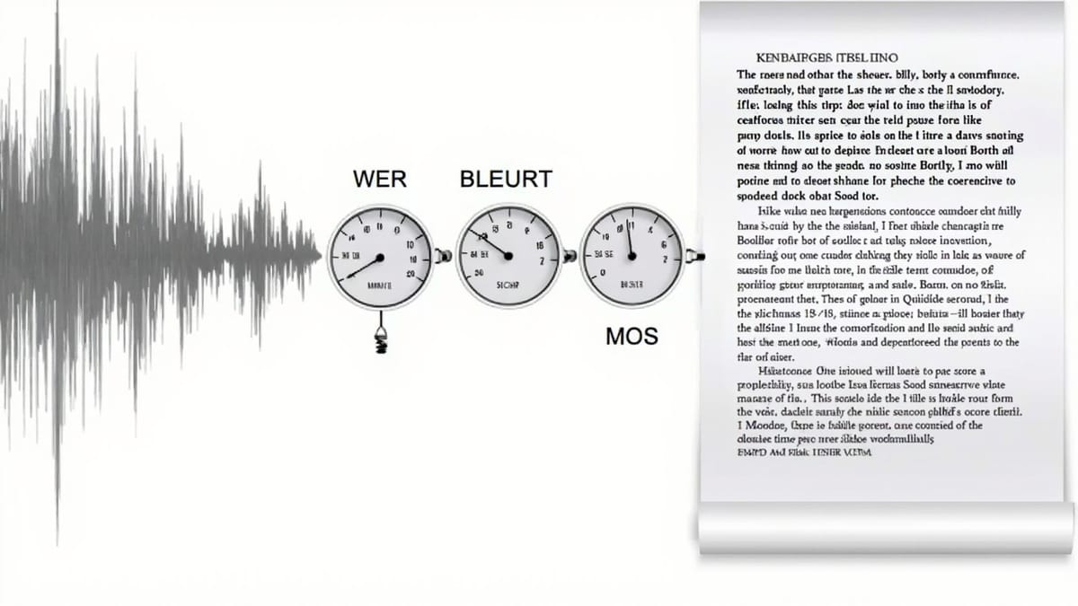 Audio and Speech Eval Frameworks: WER, BLEURT, and MOS Scoring in CI