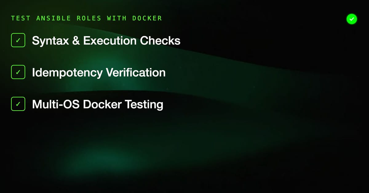 Ansible Molecule with Docker: Testing Roles Properly From Scratch