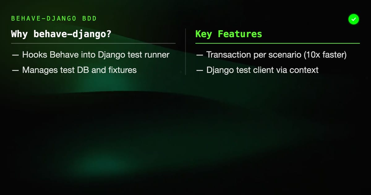 Behave + Django: BDD Testing with the Django Test Runner