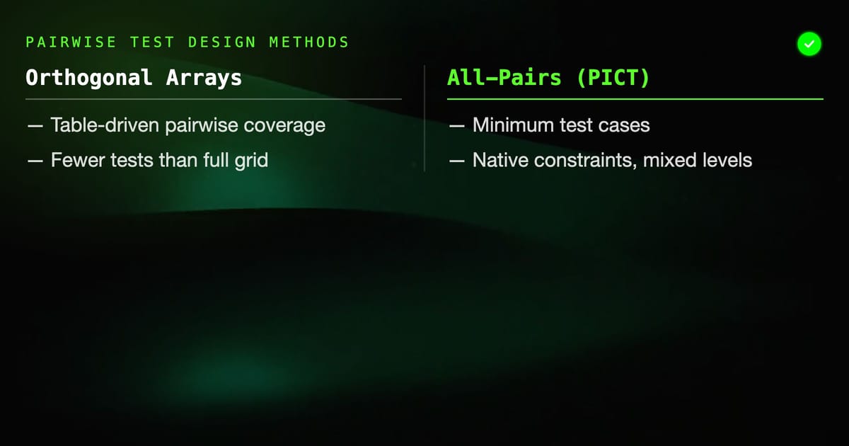 Orthogonal Array Testing in Practice