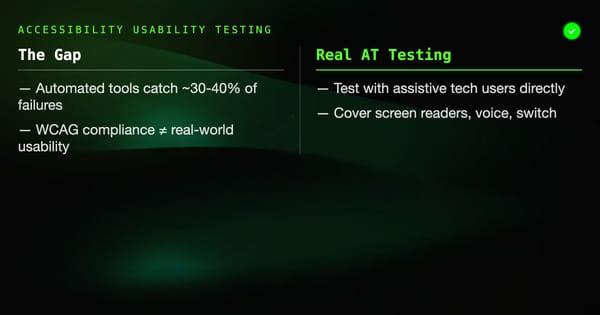 Accessibility Usability Testing: Beyond WCAG Compliance into Real-World Usability